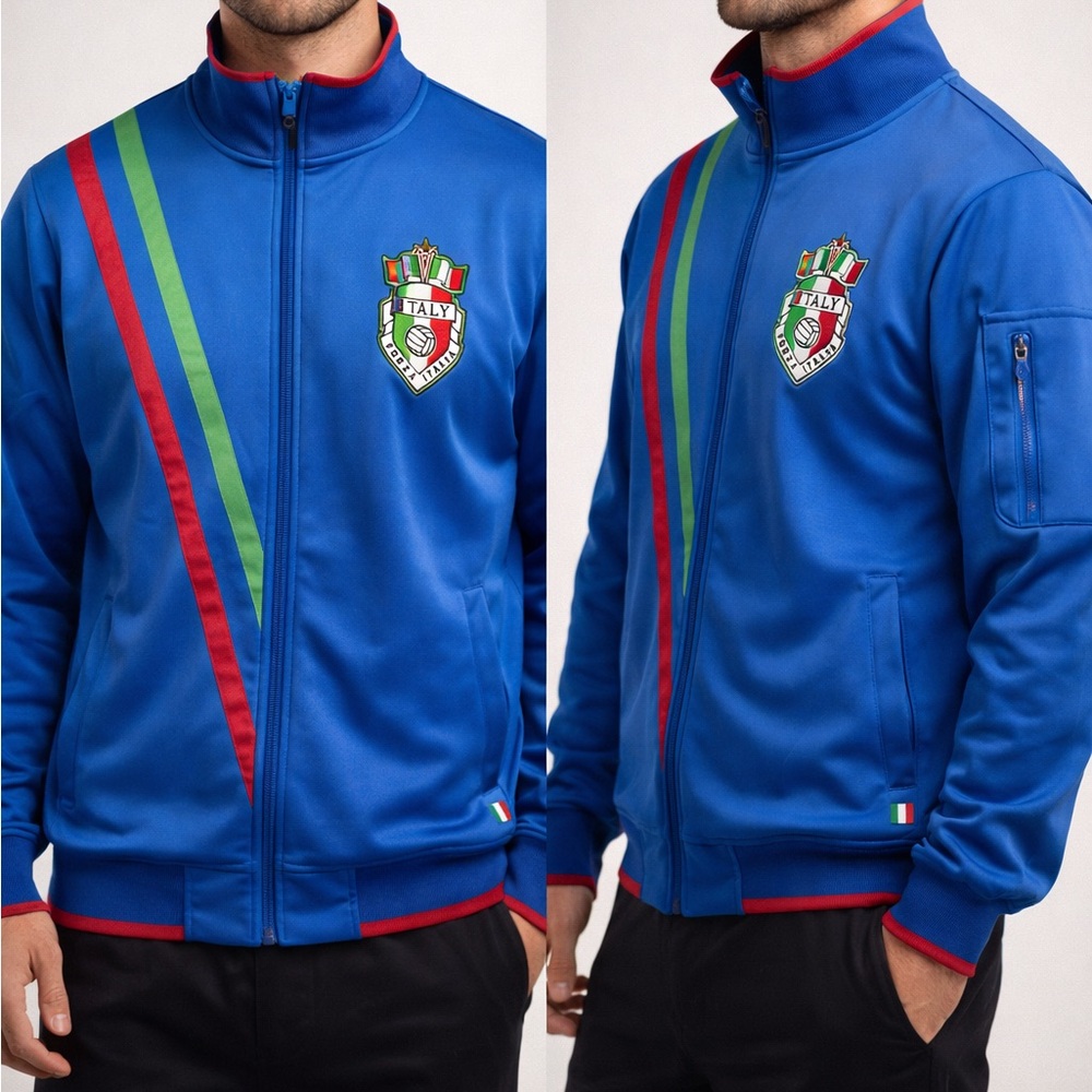 Umbro Italy Forza Italia Track Jacket Blue Full Zip Men’s L Soccer